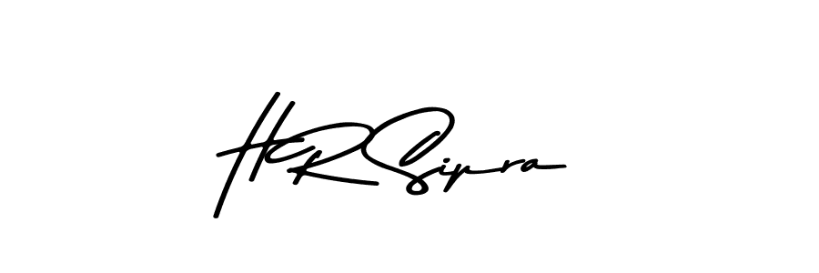 How to make H R Sipra name signature. Use Asem Kandis PERSONAL USE style for creating short signs online. This is the latest handwritten sign. H R Sipra signature style 9 images and pictures png