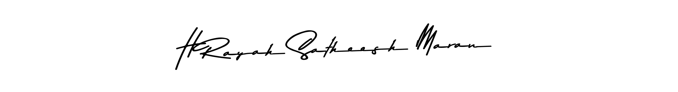 How to make H Rayah Satheesh Maran name signature. Use Asem Kandis PERSONAL USE style for creating short signs online. This is the latest handwritten sign. H Rayah Satheesh Maran signature style 9 images and pictures png