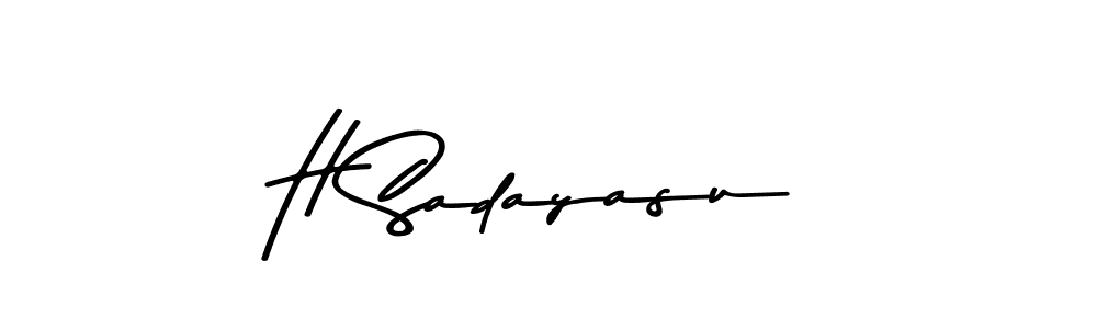 Create a beautiful signature design for name H Sadayasu. With this signature (Asem Kandis PERSONAL USE) fonts, you can make a handwritten signature for free. H Sadayasu signature style 9 images and pictures png