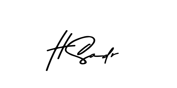 How to make H Sadr name signature. Use Asem Kandis PERSONAL USE style for creating short signs online. This is the latest handwritten sign. H Sadr signature style 9 images and pictures png