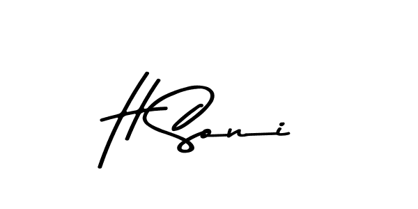 How to make H Soni name signature. Use Asem Kandis PERSONAL USE style for creating short signs online. This is the latest handwritten sign. H Soni signature style 9 images and pictures png