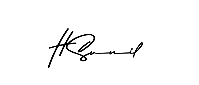 if you are searching for the best signature style for your name H Sunil. so please give up your signature search. here we have designed multiple signature styles  using Asem Kandis PERSONAL USE. H Sunil signature style 9 images and pictures png