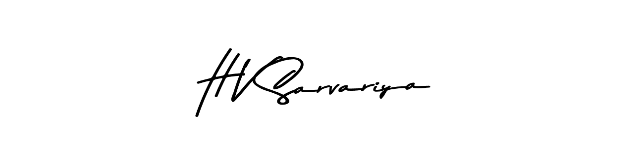 How to make H V Sarvariya name signature. Use Asem Kandis PERSONAL USE style for creating short signs online. This is the latest handwritten sign. H V Sarvariya signature style 9 images and pictures png
