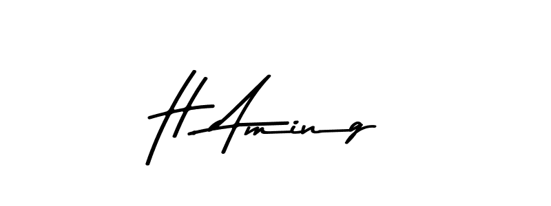 How to make H. Aming name signature. Use Asem Kandis PERSONAL USE style for creating short signs online. This is the latest handwritten sign. H. Aming signature style 9 images and pictures png