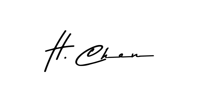 How to make H. Chen name signature. Use Asem Kandis PERSONAL USE style for creating short signs online. This is the latest handwritten sign. H. Chen signature style 9 images and pictures png