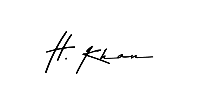 You should practise on your own different ways (Asem Kandis PERSONAL USE) to write your name (H. Khan) in signature. don't let someone else do it for you. H. Khan signature style 9 images and pictures png