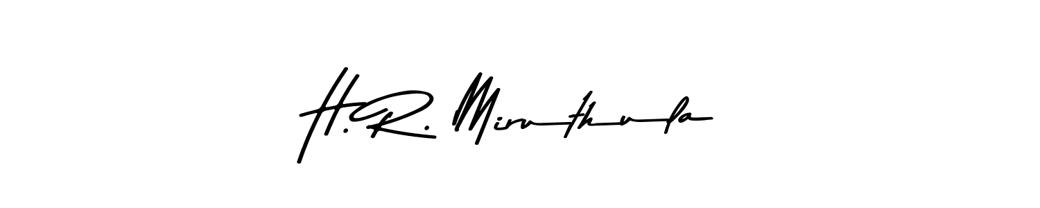 Design your own signature with our free online signature maker. With this signature software, you can create a handwritten (Asem Kandis PERSONAL USE) signature for name H. R. Miruthula. H. R. Miruthula signature style 9 images and pictures png