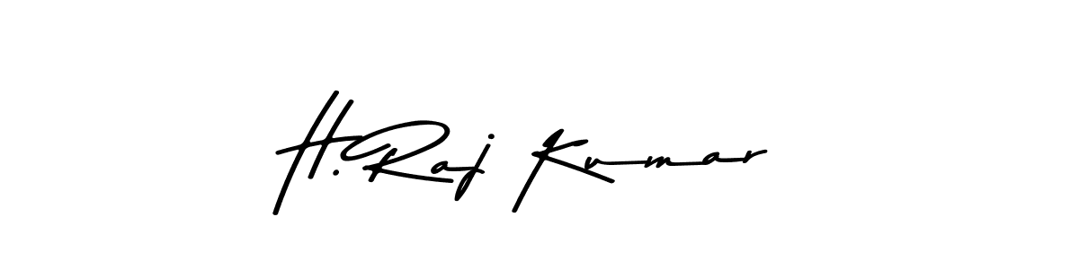 This is the best signature style for the H. Raj Kumar name. Also you like these signature font (Asem Kandis PERSONAL USE). Mix name signature. H. Raj Kumar signature style 9 images and pictures png