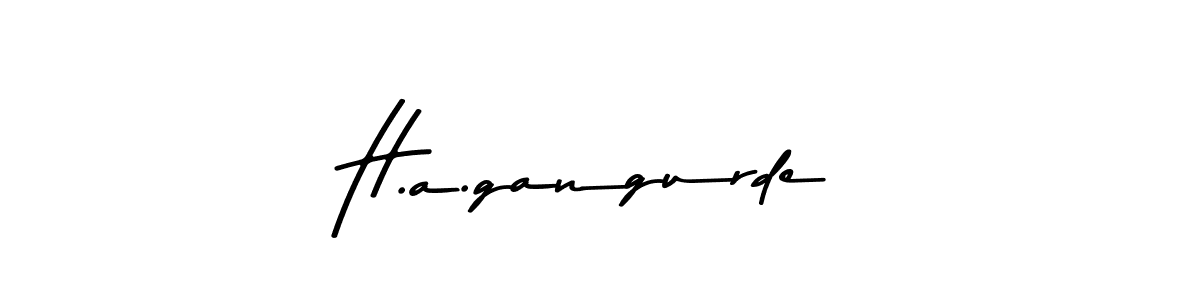 Create a beautiful signature design for name H.a.gangurde. With this signature (Asem Kandis PERSONAL USE) fonts, you can make a handwritten signature for free. H.a.gangurde signature style 9 images and pictures png
