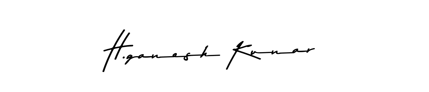 Make a beautiful signature design for name H.ganesh Kunar. With this signature (Asem Kandis PERSONAL USE) style, you can create a handwritten signature for free. H.ganesh Kunar signature style 9 images and pictures png
