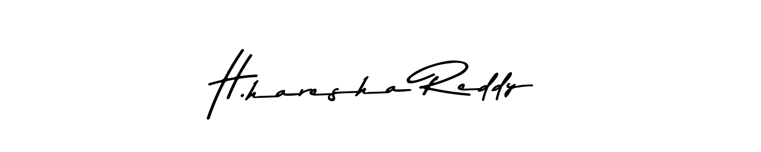 How to make H.haresha Reddy name signature. Use Asem Kandis PERSONAL USE style for creating short signs online. This is the latest handwritten sign. H.haresha Reddy signature style 9 images and pictures png