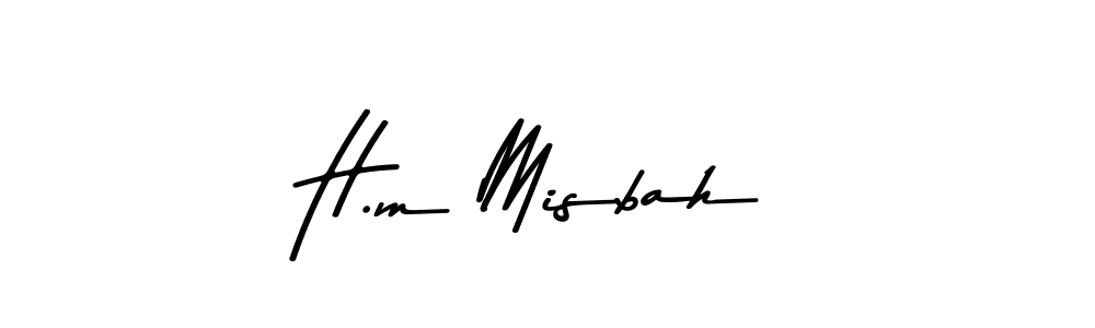 Make a beautiful signature design for name H.m Misbah. With this signature (Asem Kandis PERSONAL USE) style, you can create a handwritten signature for free. H.m Misbah signature style 9 images and pictures png