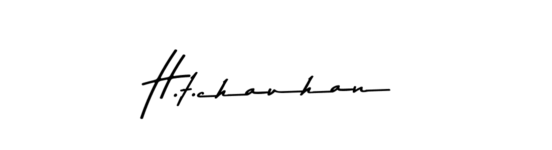 How to make H.t.chauhan name signature. Use Asem Kandis PERSONAL USE style for creating short signs online. This is the latest handwritten sign. H.t.chauhan signature style 9 images and pictures png