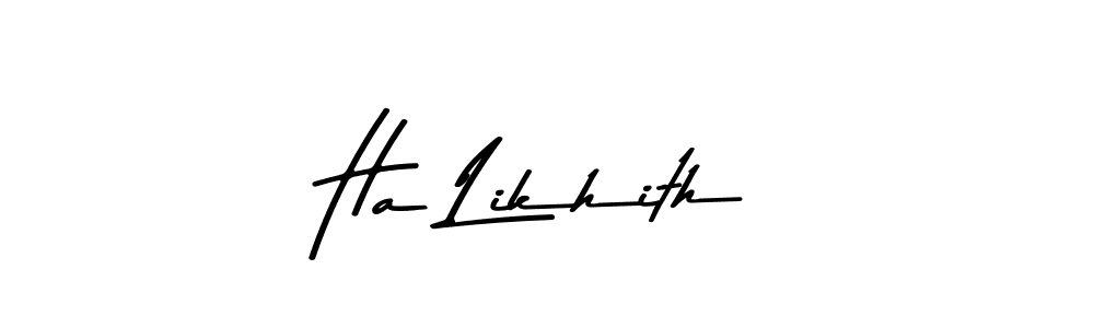 Create a beautiful signature design for name Ha Likhith. With this signature (Asem Kandis PERSONAL USE) fonts, you can make a handwritten signature for free. Ha Likhith signature style 9 images and pictures png