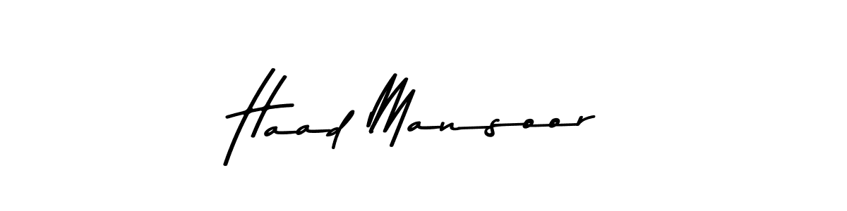 Make a beautiful signature design for name Haad Mansoor. Use this online signature maker to create a handwritten signature for free. Haad Mansoor signature style 9 images and pictures png
