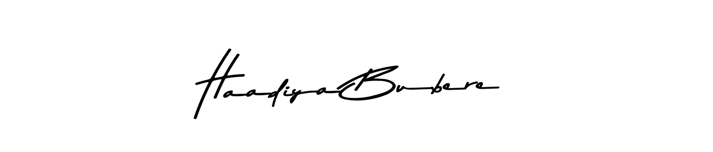 The best way (Asem Kandis PERSONAL USE) to make a short signature is to pick only two or three words in your name. The name Haadiya Bubere include a total of six letters. For converting this name. Haadiya Bubere signature style 9 images and pictures png