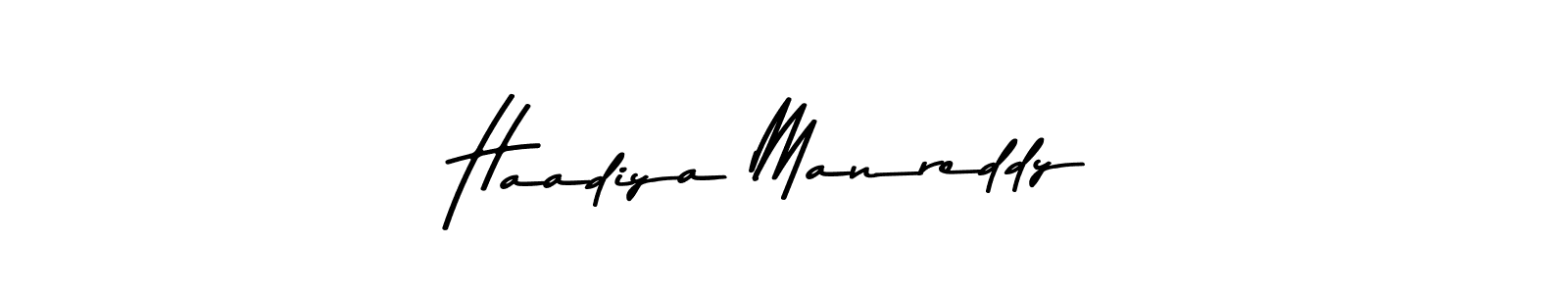 How to make Haadiya Manreddy signature? Asem Kandis PERSONAL USE is a professional autograph style. Create handwritten signature for Haadiya Manreddy name. Haadiya Manreddy signature style 9 images and pictures png