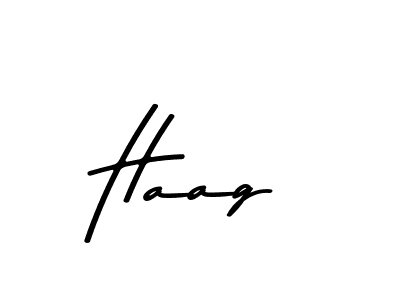 Create a beautiful signature design for name Haag. With this signature (Asem Kandis PERSONAL USE) fonts, you can make a handwritten signature for free. Haag signature style 9 images and pictures png