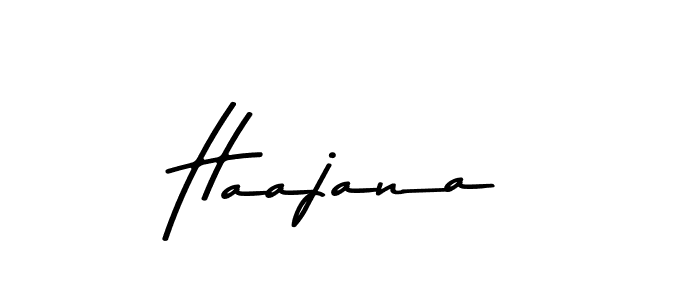 How to make Haajana name signature. Use Asem Kandis PERSONAL USE style for creating short signs online. This is the latest handwritten sign. Haajana signature style 9 images and pictures png