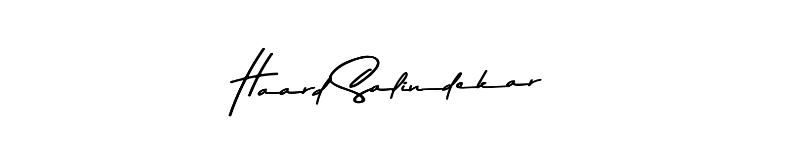 How to make Haard Salindekar name signature. Use Asem Kandis PERSONAL USE style for creating short signs online. This is the latest handwritten sign. Haard Salindekar signature style 9 images and pictures png