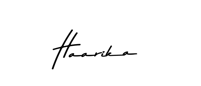 How to make Haarika name signature. Use Asem Kandis PERSONAL USE style for creating short signs online. This is the latest handwritten sign. Haarika signature style 9 images and pictures png