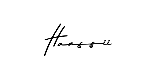 Design your own signature with our free online signature maker. With this signature software, you can create a handwritten (Asem Kandis PERSONAL USE) signature for name Haassii. Haassii signature style 9 images and pictures png