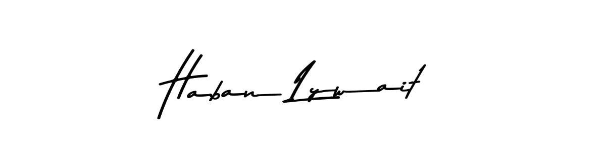 You should practise on your own different ways (Asem Kandis PERSONAL USE) to write your name (Haban Lywait) in signature. don't let someone else do it for you. Haban Lywait signature style 9 images and pictures png