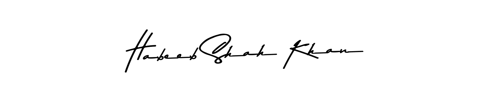 Design your own signature with our free online signature maker. With this signature software, you can create a handwritten (Asem Kandis PERSONAL USE) signature for name Habeeb Shah Khan. Habeeb Shah Khan signature style 9 images and pictures png