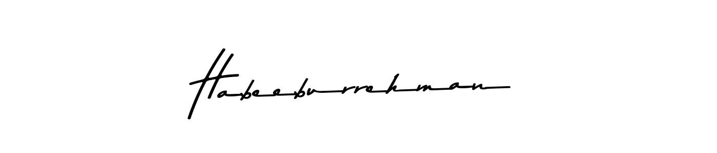 The best way (Asem Kandis PERSONAL USE) to make a short signature is to pick only two or three words in your name. The name Habeeburrehman include a total of six letters. For converting this name. Habeeburrehman signature style 9 images and pictures png