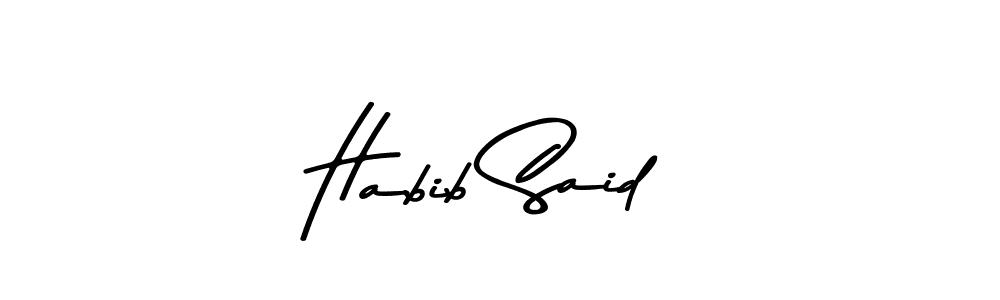 This is the best signature style for the Habib Said name. Also you like these signature font (Asem Kandis PERSONAL USE). Mix name signature. Habib Said signature style 9 images and pictures png