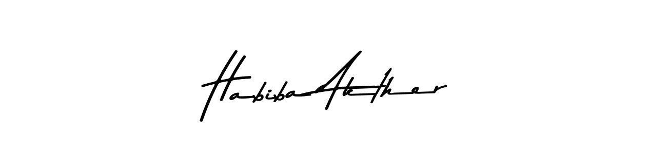 Design your own signature with our free online signature maker. With this signature software, you can create a handwritten (Asem Kandis PERSONAL USE) signature for name Habiba Akther. Habiba Akther signature style 9 images and pictures png