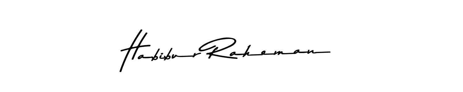 How to make Habibur Raheman name signature. Use Asem Kandis PERSONAL USE style for creating short signs online. This is the latest handwritten sign. Habibur Raheman signature style 9 images and pictures png