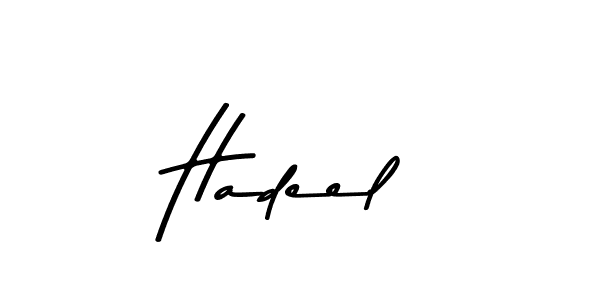 How to make Hadeel name signature. Use Asem Kandis PERSONAL USE style for creating short signs online. This is the latest handwritten sign. Hadeel signature style 9 images and pictures png