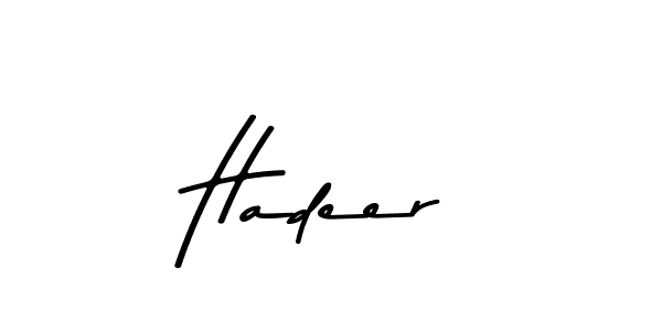 Design your own signature with our free online signature maker. With this signature software, you can create a handwritten (Asem Kandis PERSONAL USE) signature for name Hadeer. Hadeer signature style 9 images and pictures png