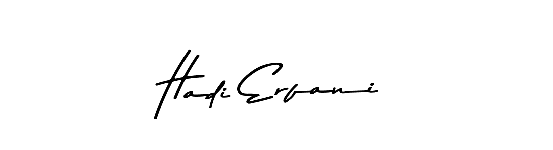 How to make Hadi Erfani name signature. Use Asem Kandis PERSONAL USE style for creating short signs online. This is the latest handwritten sign. Hadi Erfani signature style 9 images and pictures png