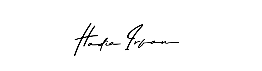 You should practise on your own different ways (Asem Kandis PERSONAL USE) to write your name (Hadia Irfan) in signature. don't let someone else do it for you. Hadia Irfan signature style 9 images and pictures png