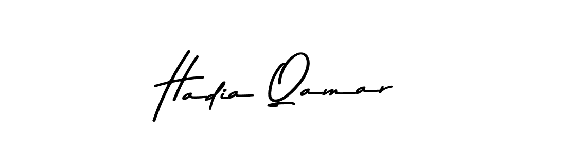 How to make Hadia Qamar name signature. Use Asem Kandis PERSONAL USE style for creating short signs online. This is the latest handwritten sign. Hadia Qamar signature style 9 images and pictures png
