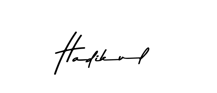 How to make Hadikul name signature. Use Asem Kandis PERSONAL USE style for creating short signs online. This is the latest handwritten sign. Hadikul signature style 9 images and pictures png