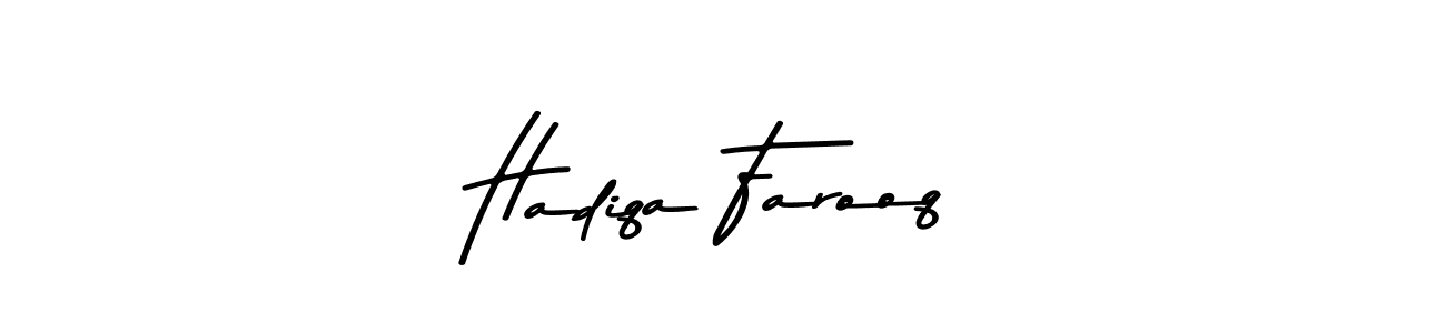 Design your own signature with our free online signature maker. With this signature software, you can create a handwritten (Asem Kandis PERSONAL USE) signature for name Hadiqa Farooq. Hadiqa Farooq signature style 9 images and pictures png