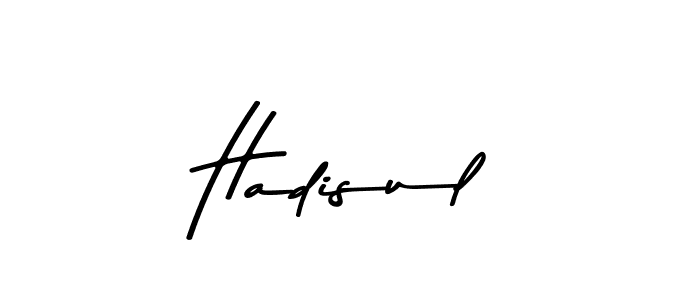 Make a beautiful signature design for name Hadisul. With this signature (Asem Kandis PERSONAL USE) style, you can create a handwritten signature for free. Hadisul signature style 9 images and pictures png