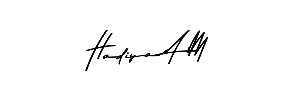 Asem Kandis PERSONAL USE is a professional signature style that is perfect for those who want to add a touch of class to their signature. It is also a great choice for those who want to make their signature more unique. Get Hadiya A M name to fancy signature for free. Hadiya A M signature style 9 images and pictures png