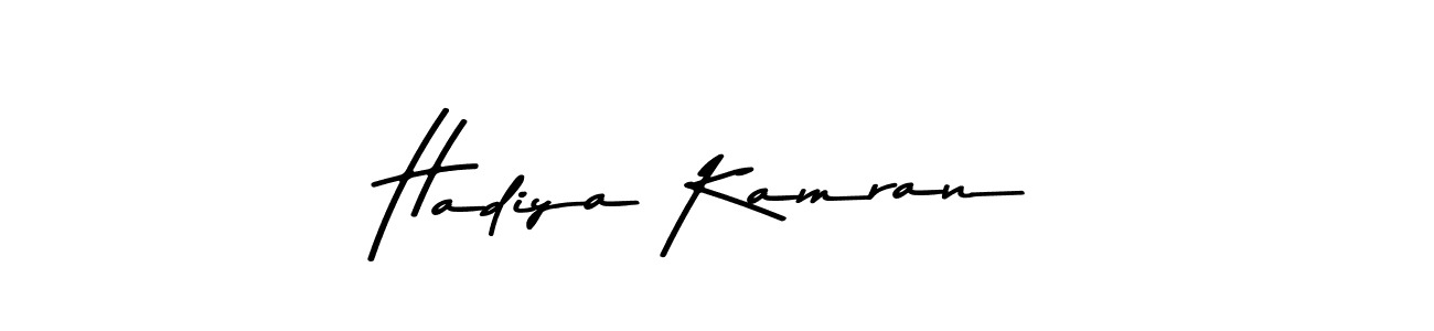 Make a beautiful signature design for name Hadiya Kamran. With this signature (Asem Kandis PERSONAL USE) style, you can create a handwritten signature for free. Hadiya Kamran signature style 9 images and pictures png