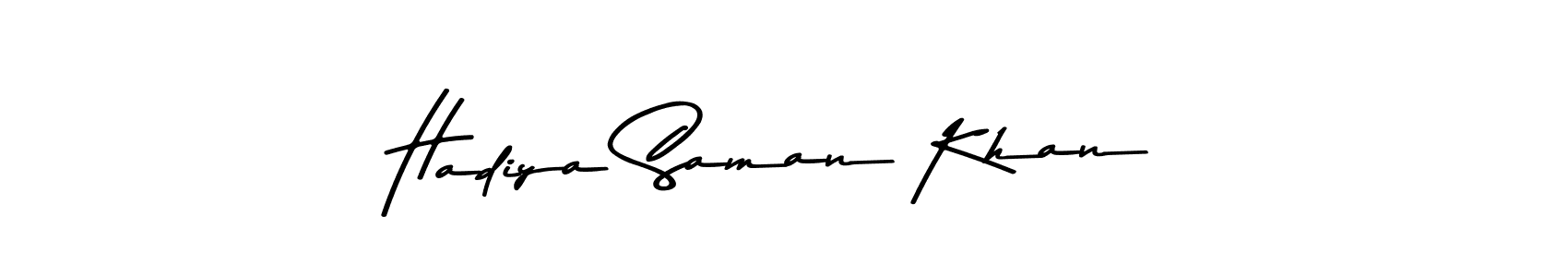 Also You can easily find your signature by using the search form. We will create Hadiya Saman Khan name handwritten signature images for you free of cost using Asem Kandis PERSONAL USE sign style. Hadiya Saman Khan signature style 9 images and pictures png