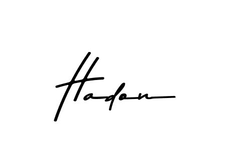 Make a beautiful signature design for name Hadon. With this signature (Asem Kandis PERSONAL USE) style, you can create a handwritten signature for free. Hadon signature style 9 images and pictures png
