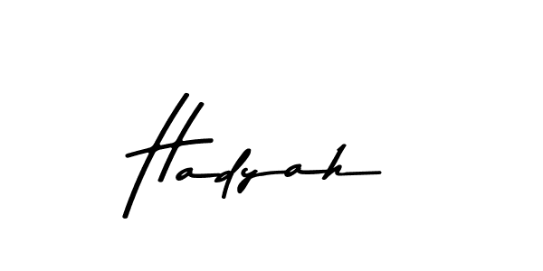 Create a beautiful signature design for name Hadyah. With this signature (Asem Kandis PERSONAL USE) fonts, you can make a handwritten signature for free. Hadyah signature style 9 images and pictures png