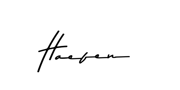 How to make Haefen name signature. Use Asem Kandis PERSONAL USE style for creating short signs online. This is the latest handwritten sign. Haefen signature style 9 images and pictures png