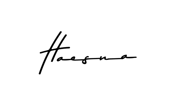 How to make Haesna name signature. Use Asem Kandis PERSONAL USE style for creating short signs online. This is the latest handwritten sign. Haesna signature style 9 images and pictures png