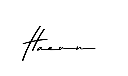 How to make Haeun name signature. Use Asem Kandis PERSONAL USE style for creating short signs online. This is the latest handwritten sign. Haeun signature style 9 images and pictures png