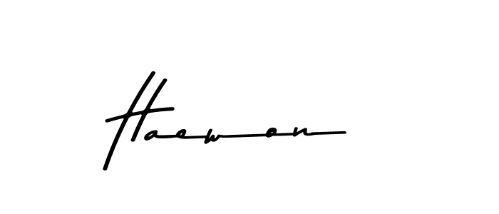 Create a beautiful signature design for name Haewon . With this signature (Asem Kandis PERSONAL USE) fonts, you can make a handwritten signature for free. Haewon  signature style 9 images and pictures png