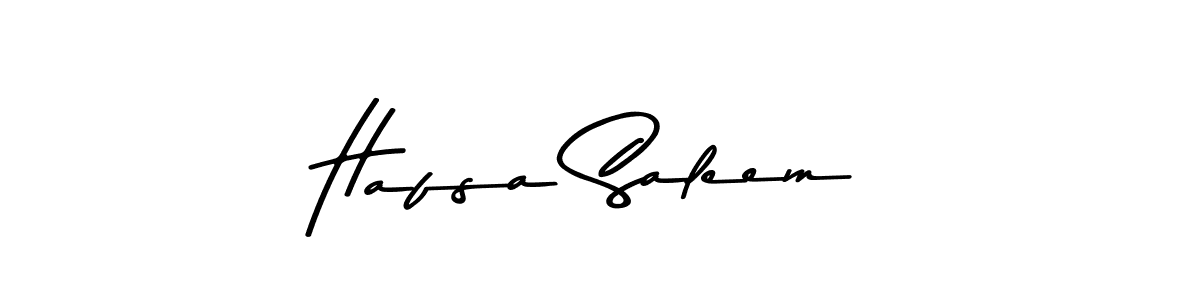 Create a beautiful signature design for name Hafsa Saleem. With this signature (Asem Kandis PERSONAL USE) fonts, you can make a handwritten signature for free. Hafsa Saleem signature style 9 images and pictures png